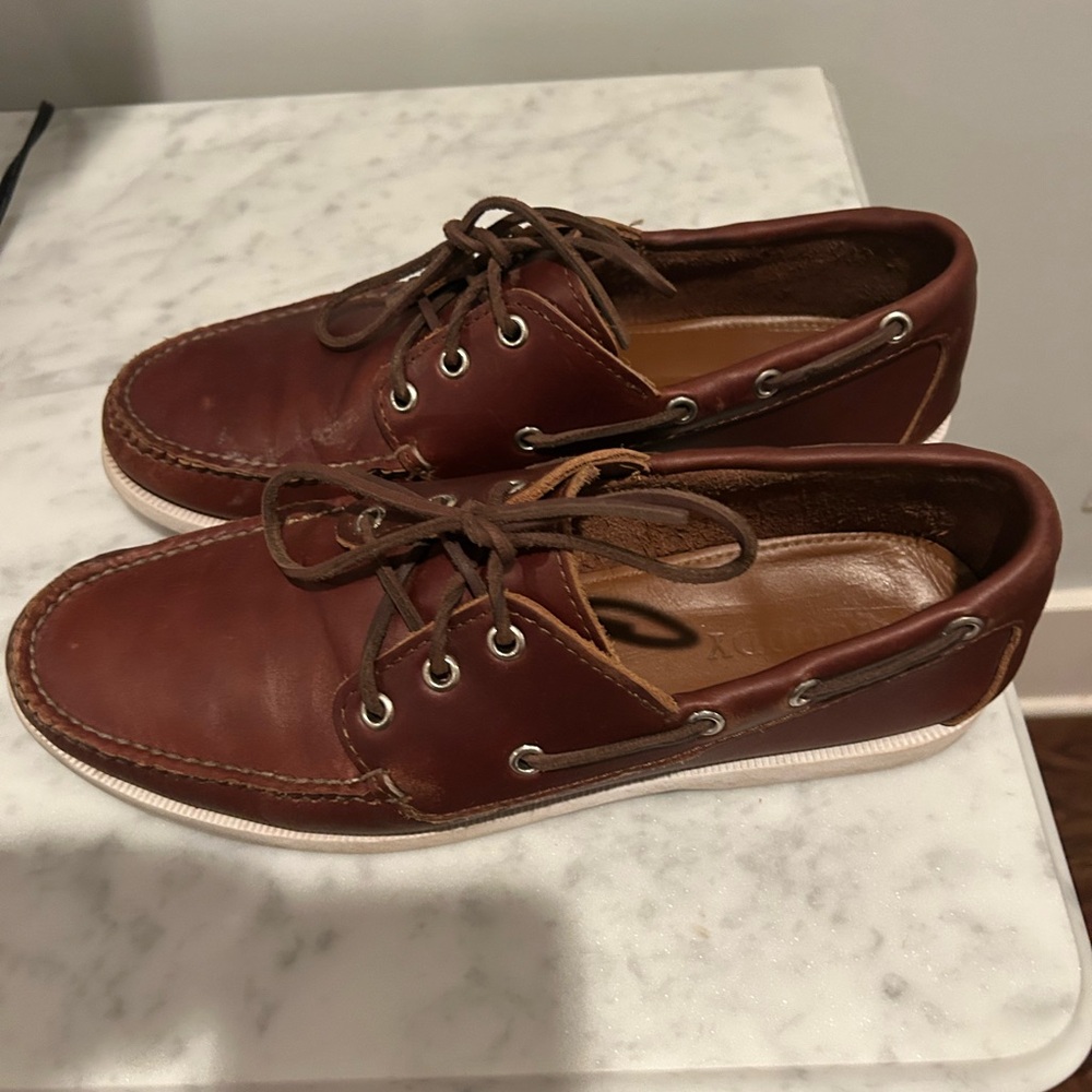 Quoddy Brown Leather Boat Shoes Classic Nautical Design